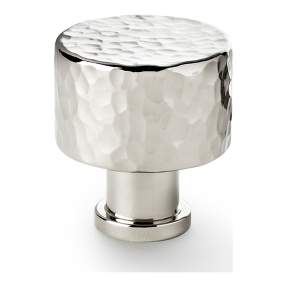 AW816-30-PN • 30mm • Polished Nickel • Alexander & Wilks Leila Hammered Cupboard Knob